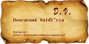 Dvoracsek Valéria névjegykártya